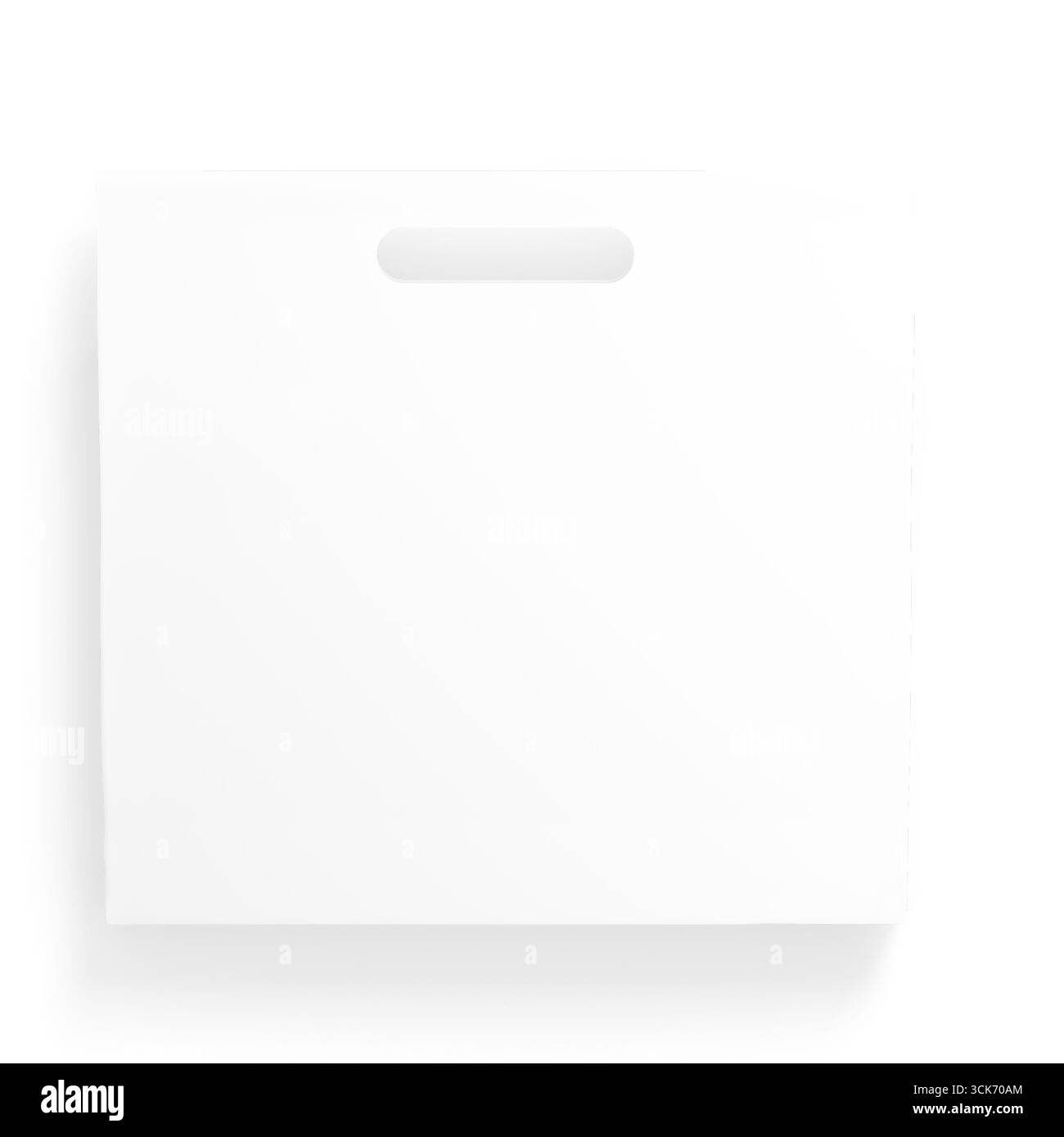 A plain white cardboard box with a handle, suitable for storage or carrying items. Stock Photo
