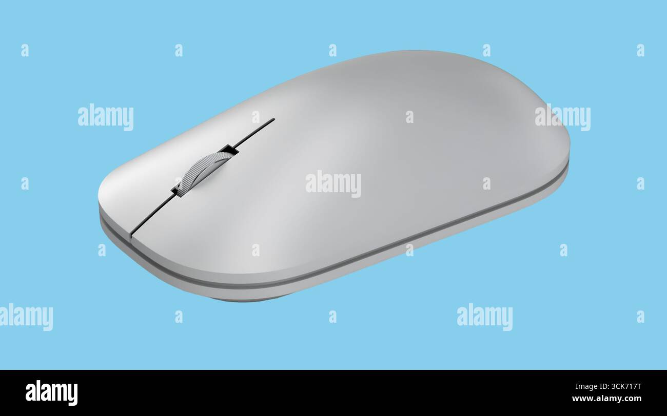 A sleek, modern computer mouse designed for ergonomic use and efficient navigation. Stock Photo