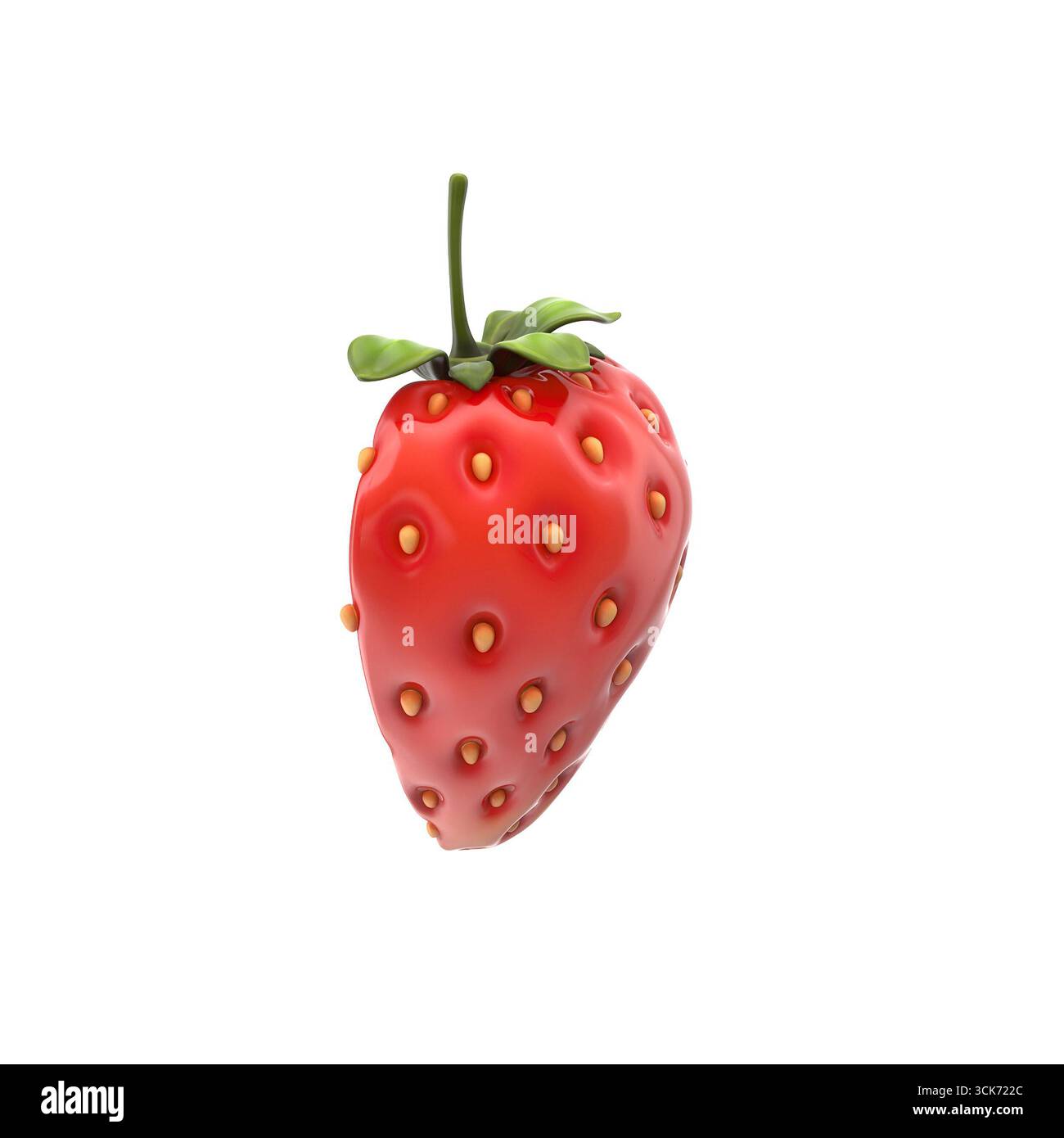 A realistic depiction of a ripe strawberry, showcasing its vibrant red ...