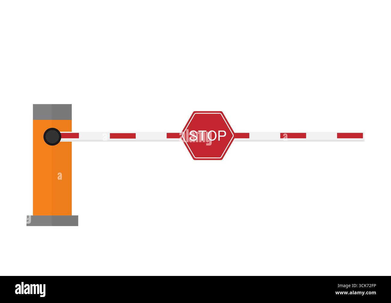 Car Barrier. Parking Concept. Vector Illustration Isolated on White Background. Stock Vector