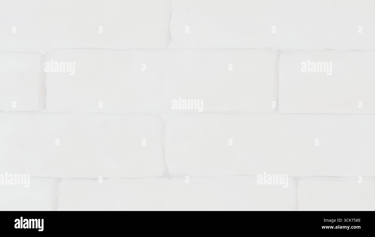 A seamless pattern of white brick walls, creating a clean and minimalist background suitable for various design projects. Stock Photo