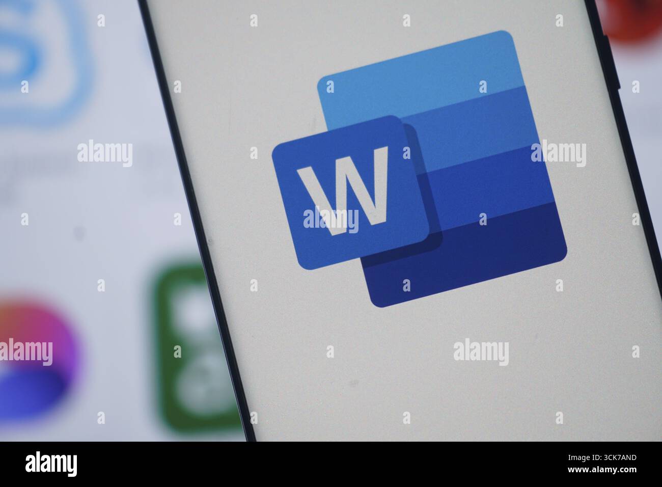 Word processing app icon with blue gradient and letter W Stock Photo ...