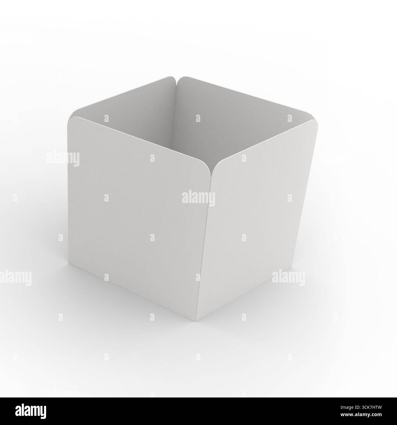 A simple, empty white container with rounded corners, suitable for food or small items. Stock Photo