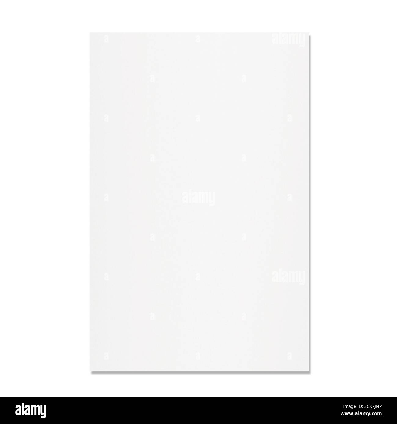 A blank white sheet of paper, often used for writing, printing, or drawing. Stock Photo