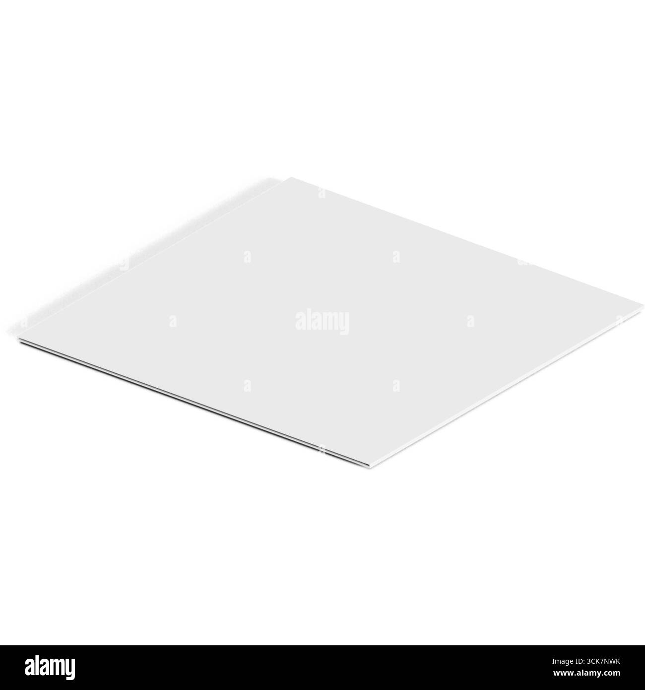 A blank, white notebook or sketchpad lying flat, ready for drawing or writing. Stock Photo
