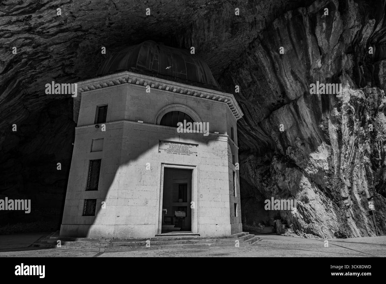 The Valadier Temple was built in 1828 next to an enormous cave at the ...
