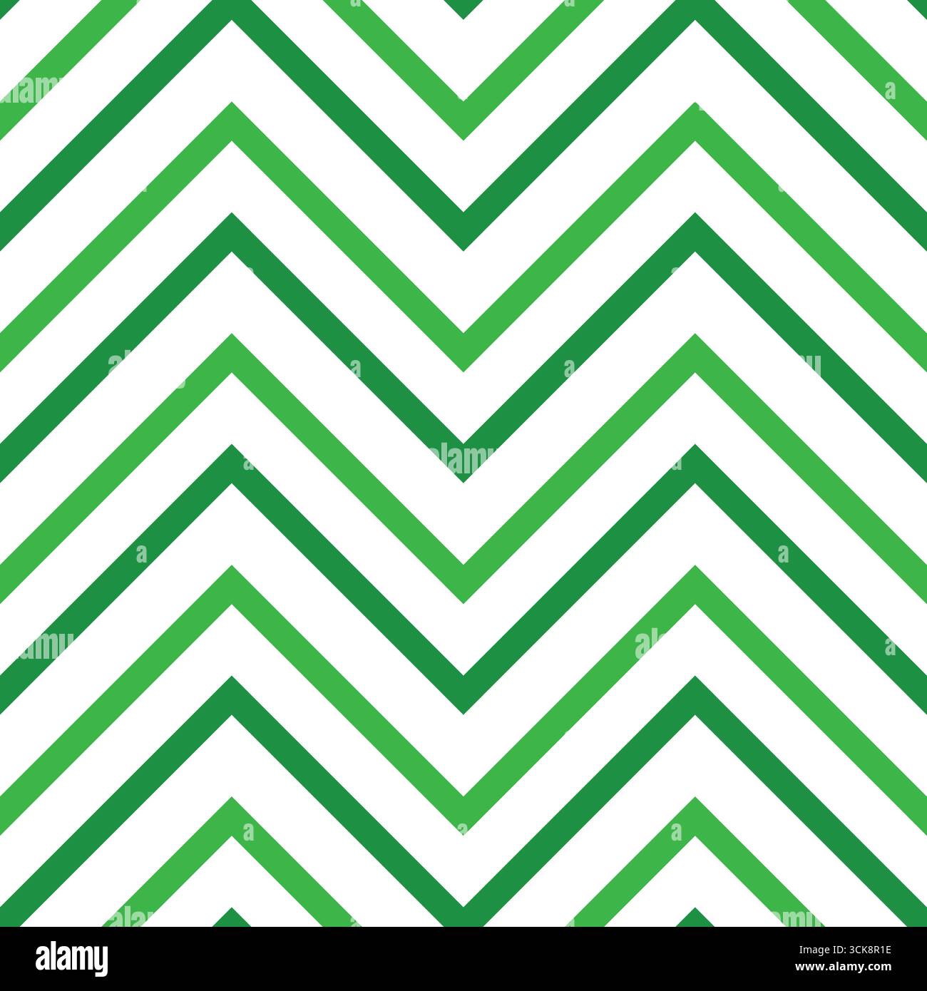 Bold green chevron waves form a striking, repeating zigzag pattern Stock Vector
