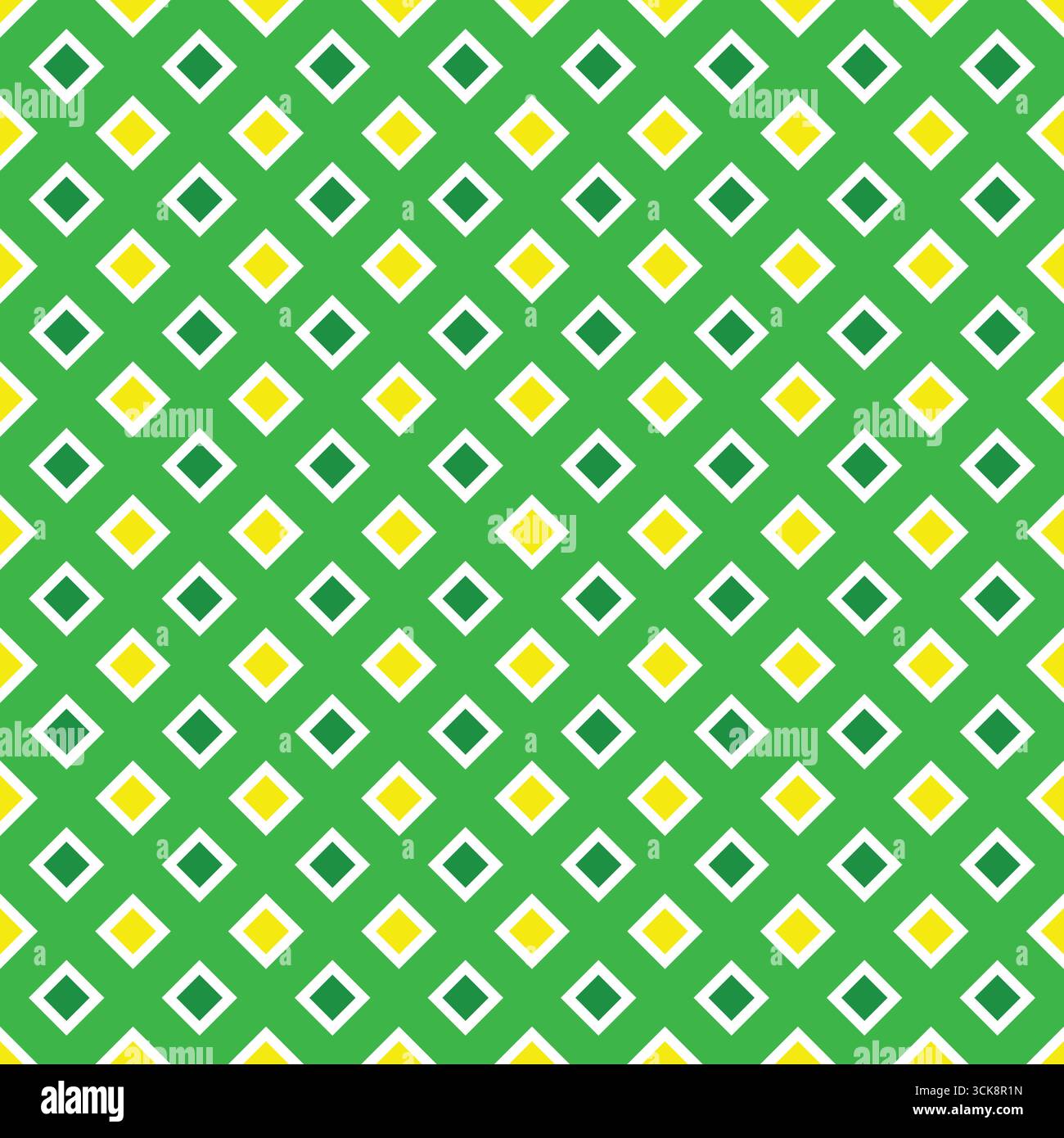 Vivid green yellow field dotted with white diamonds and tiny gold accents Stock Vector