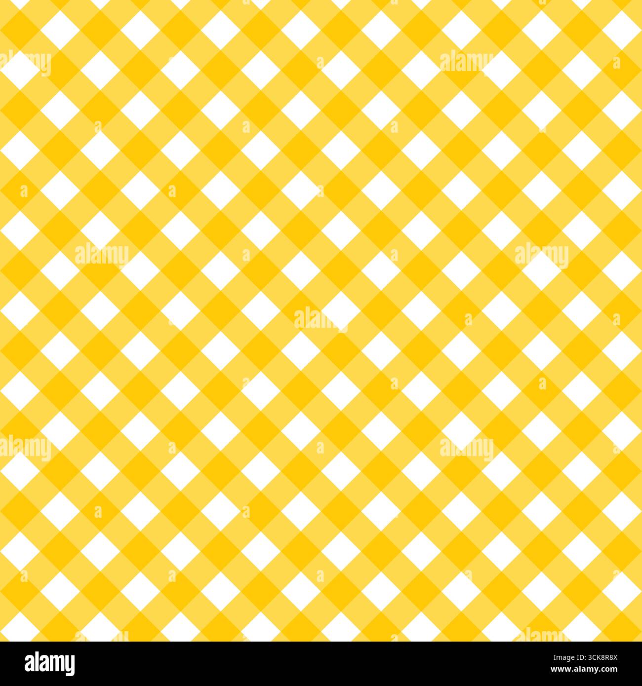 Simple geometric pattern of alternating yellow and white diamonds Stock Vector