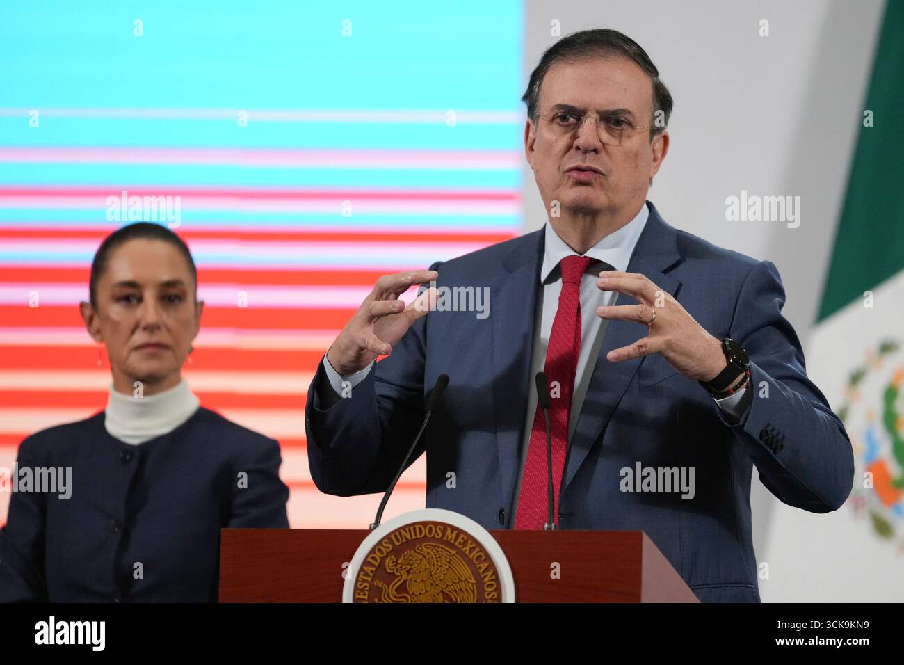 File Mexican Economy Secretary Marcelo Ebrard Speaks During President
