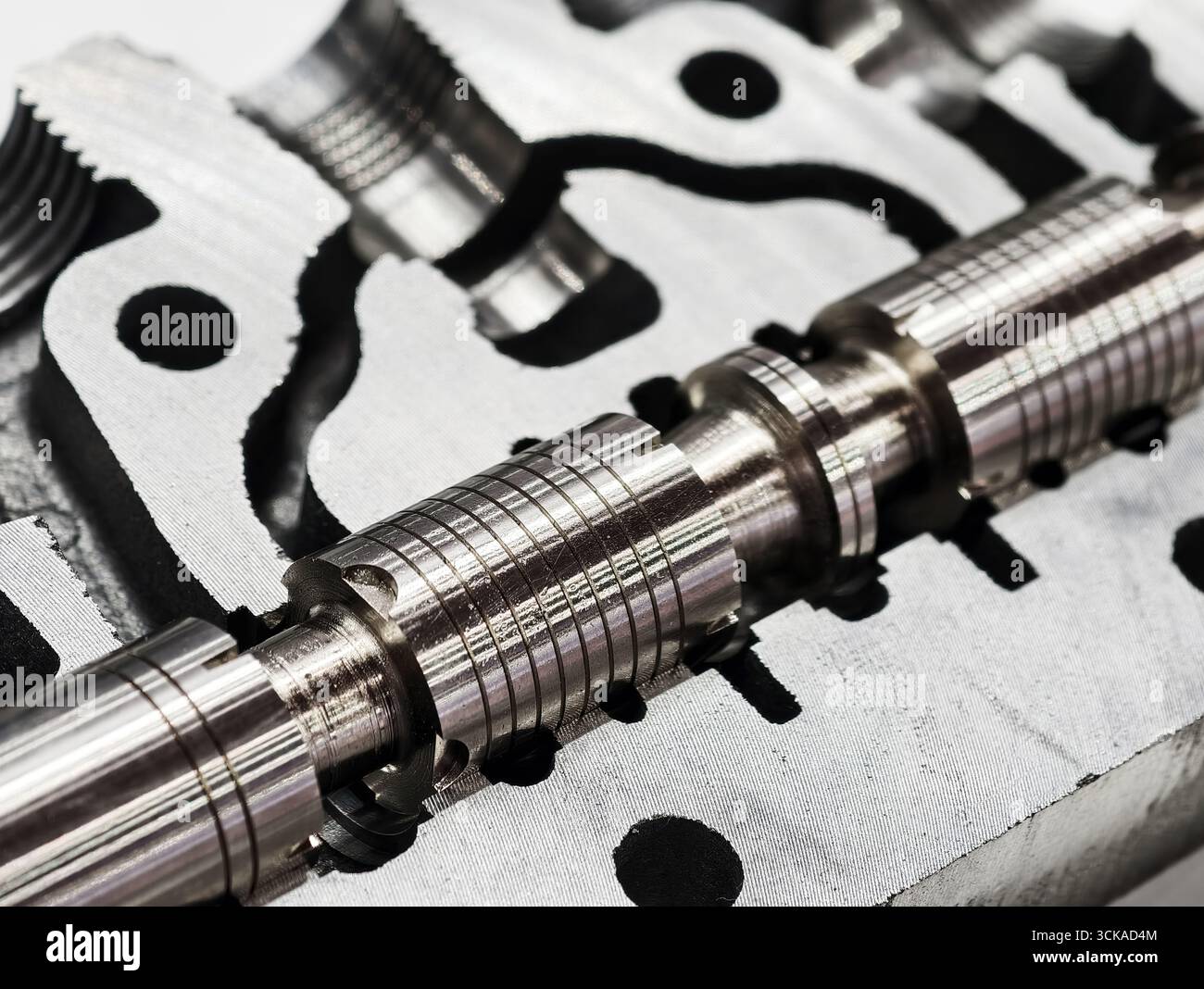Hydraulic valve section displaying internal components and precise ...
