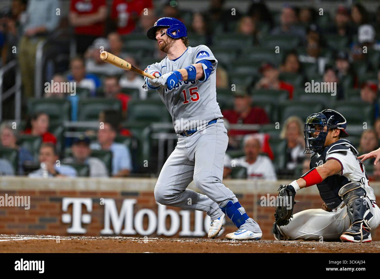 ATLANTA, GA - SEPTEMBER 10: Chicago catcher Carson Kelly (15) hits a ...