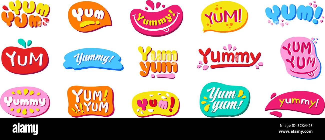 Yummy yum Stock Vector Images - Alamy