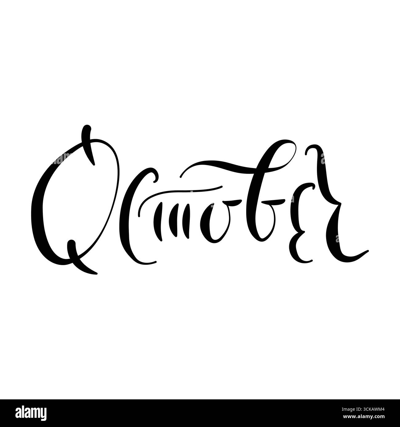 Vector October hand drawn month isolated illustration. Cursive ...