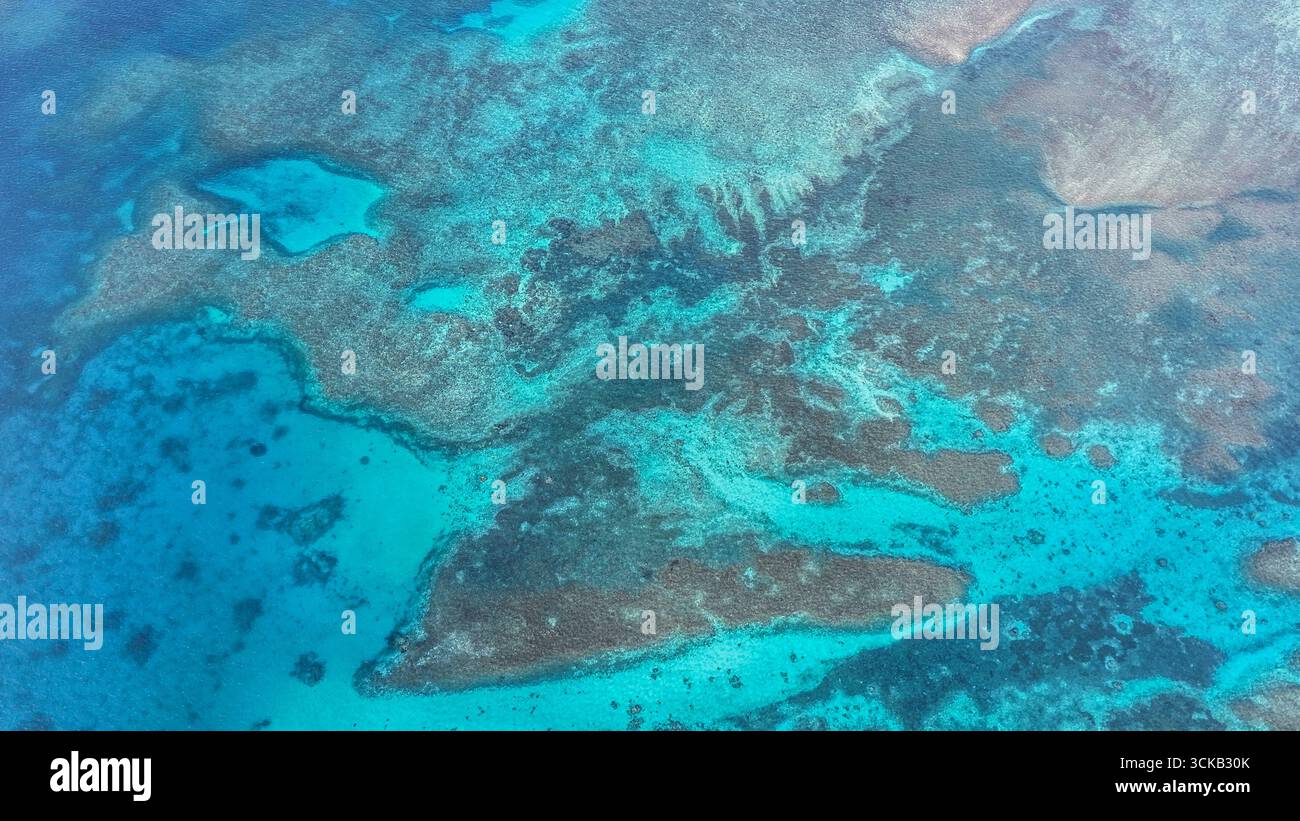 Beijing, China. 26th Mar, 2025. An aerial drone photo taken on March 26, 2025 shows reefs in China's Huangyan Dao area in the South China Sea. With the approval of the State Council, China will establish the Huangyan Dao national nature reserve. The official website of China's central government (www.gov.cn) on Wednesday posted the State Council's approval of the request by the Ministry of Natural Resources for the establishment of the Huangyan Dao national nature reserve, agreeing to the establishment of the nature reserve. Credit: Lang Bingbing/Xinhua/Alamy Live News Stock Photo