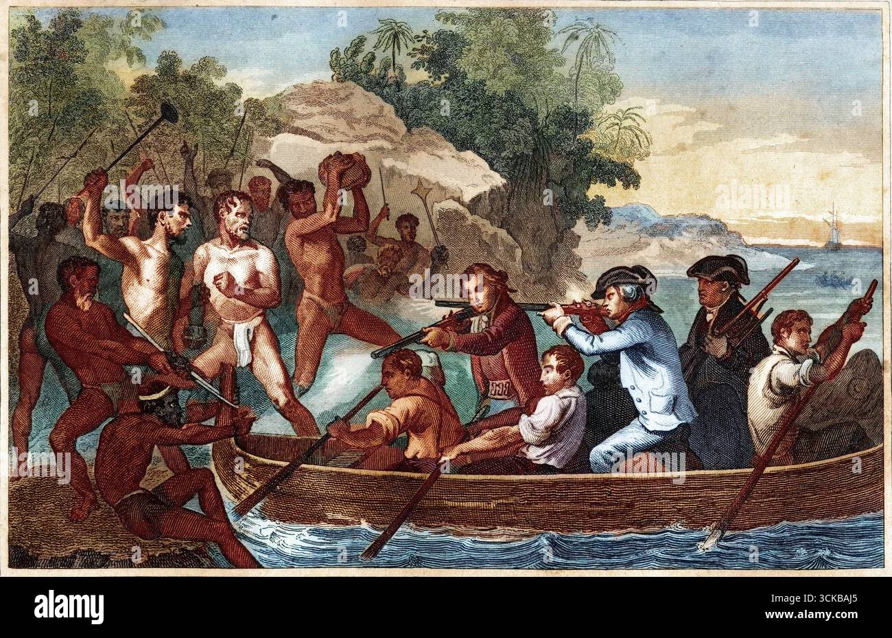 Historische Darstellung von Captain Cooks Erkundungen, passend zum Casino-Thema