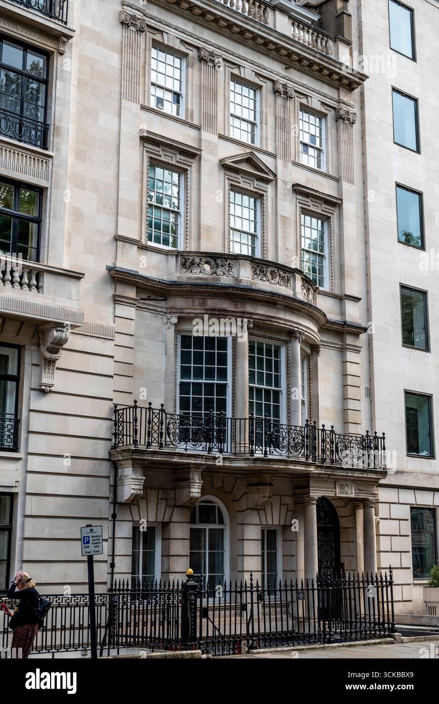 Neoclassical facade in Portland Place, London, England, UK Stock Photo