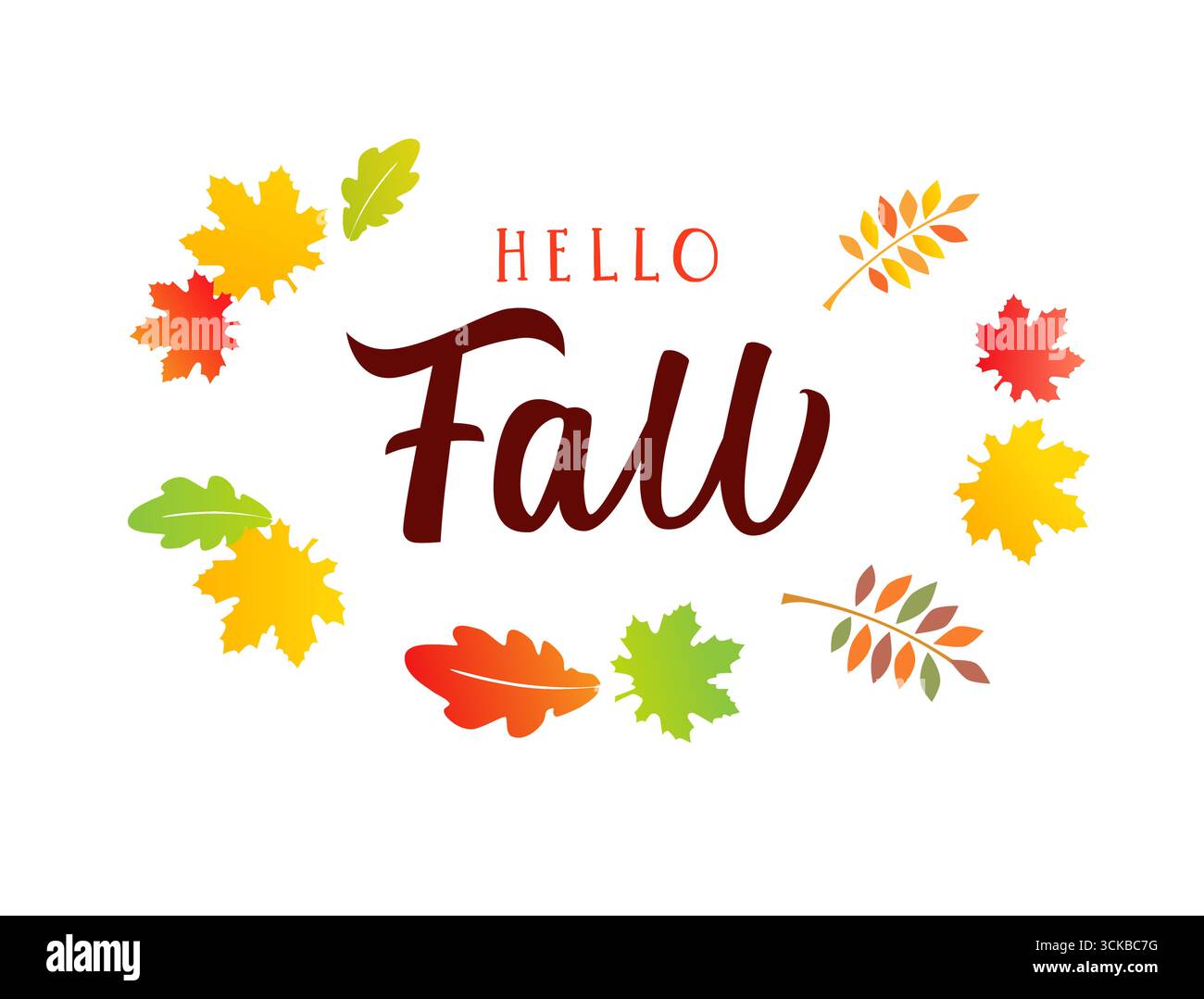 Hello Fall creative greetings. Social media poster. Wish card design ...