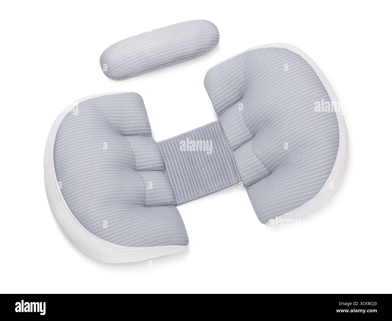 Gray pregnancy pillow isolated on white background Stock Photo