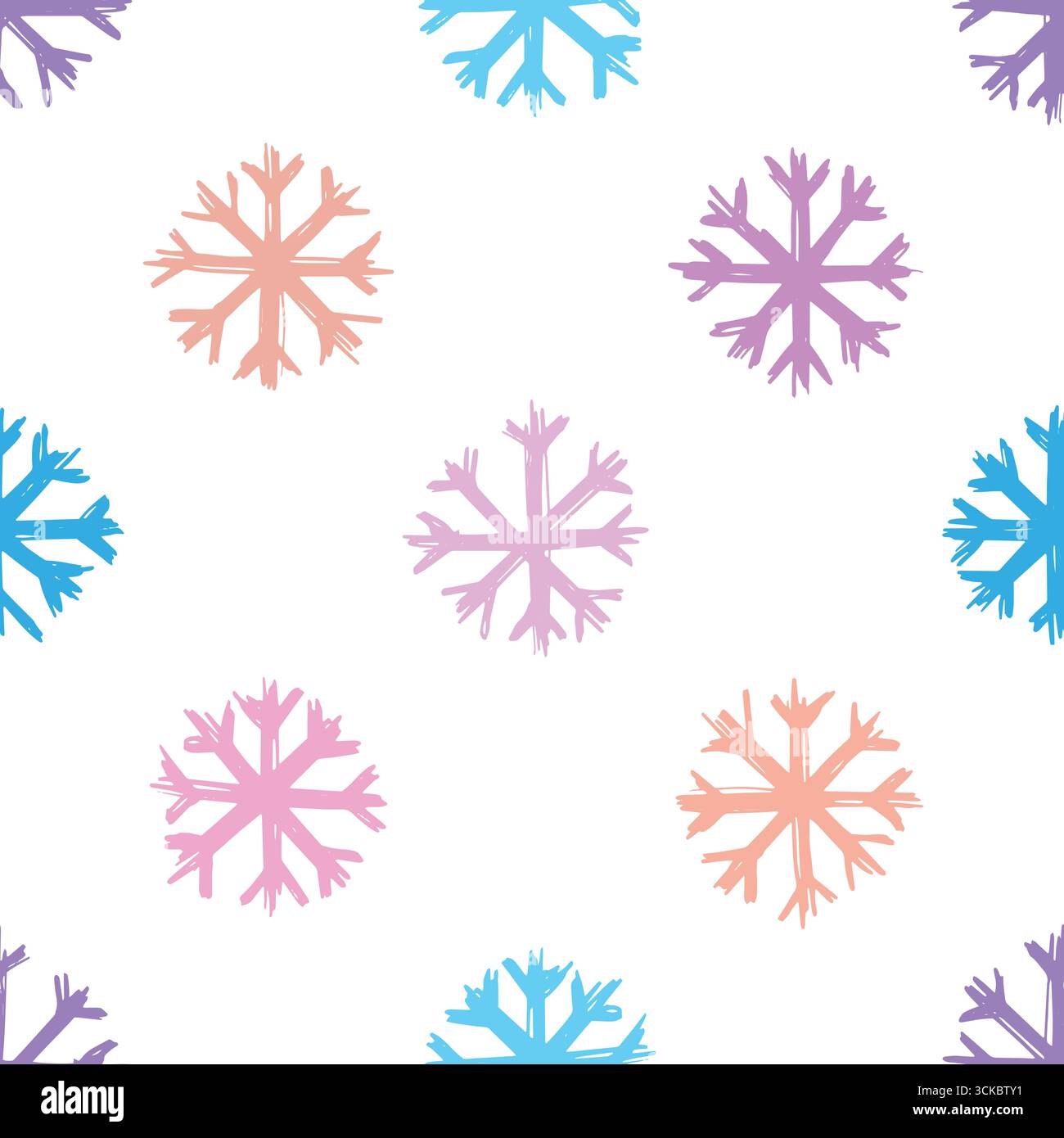 Snowflakes seamless pattern. Vector illustration flat design background. Stock Vector