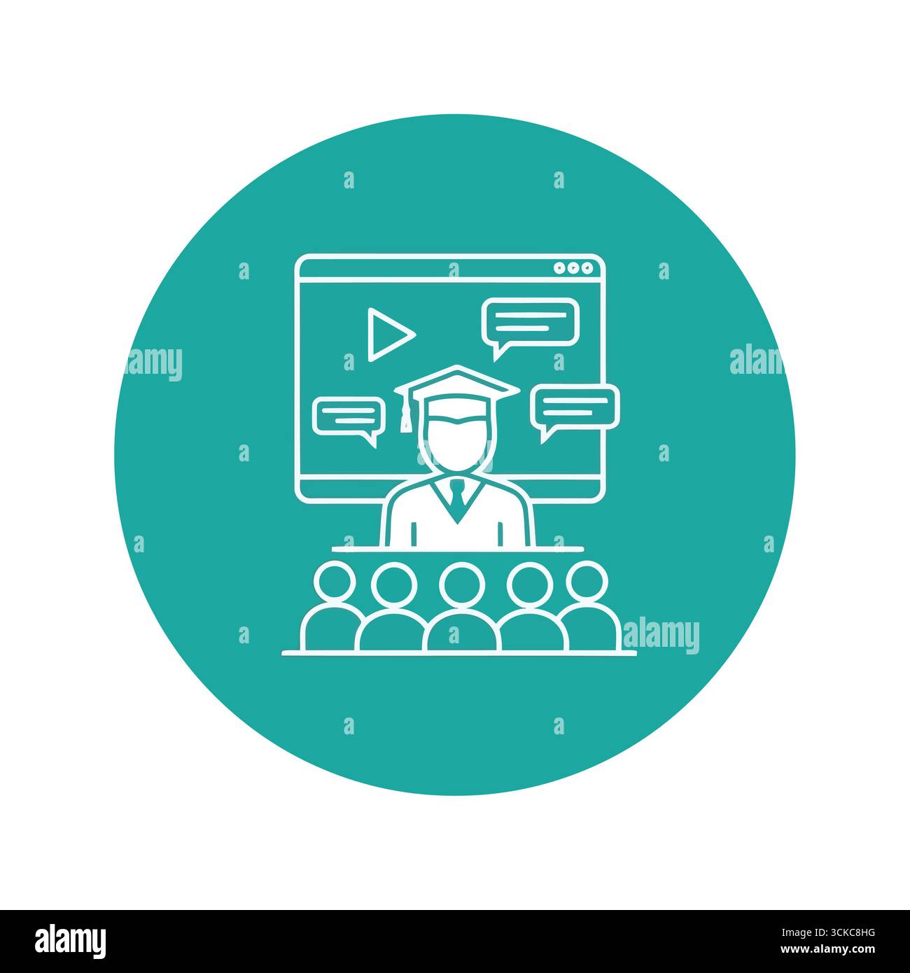 Students watching computer screen Stock Vector Images - Alamy