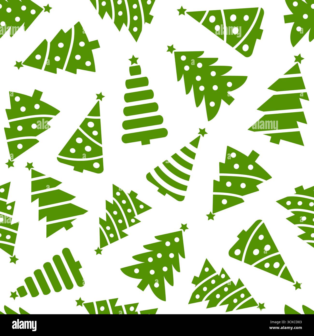Christmas trees seamless pattern on white background. Design template ...