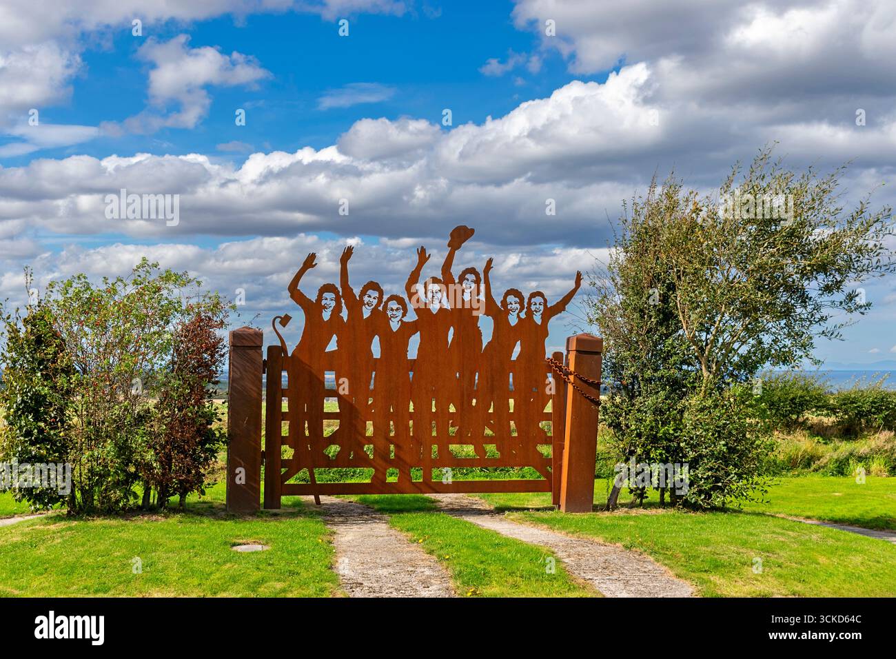 The Land Girls Gate the memorial at Clochan in Moray to women who served in the Land Army in Scotland Stock Photo
