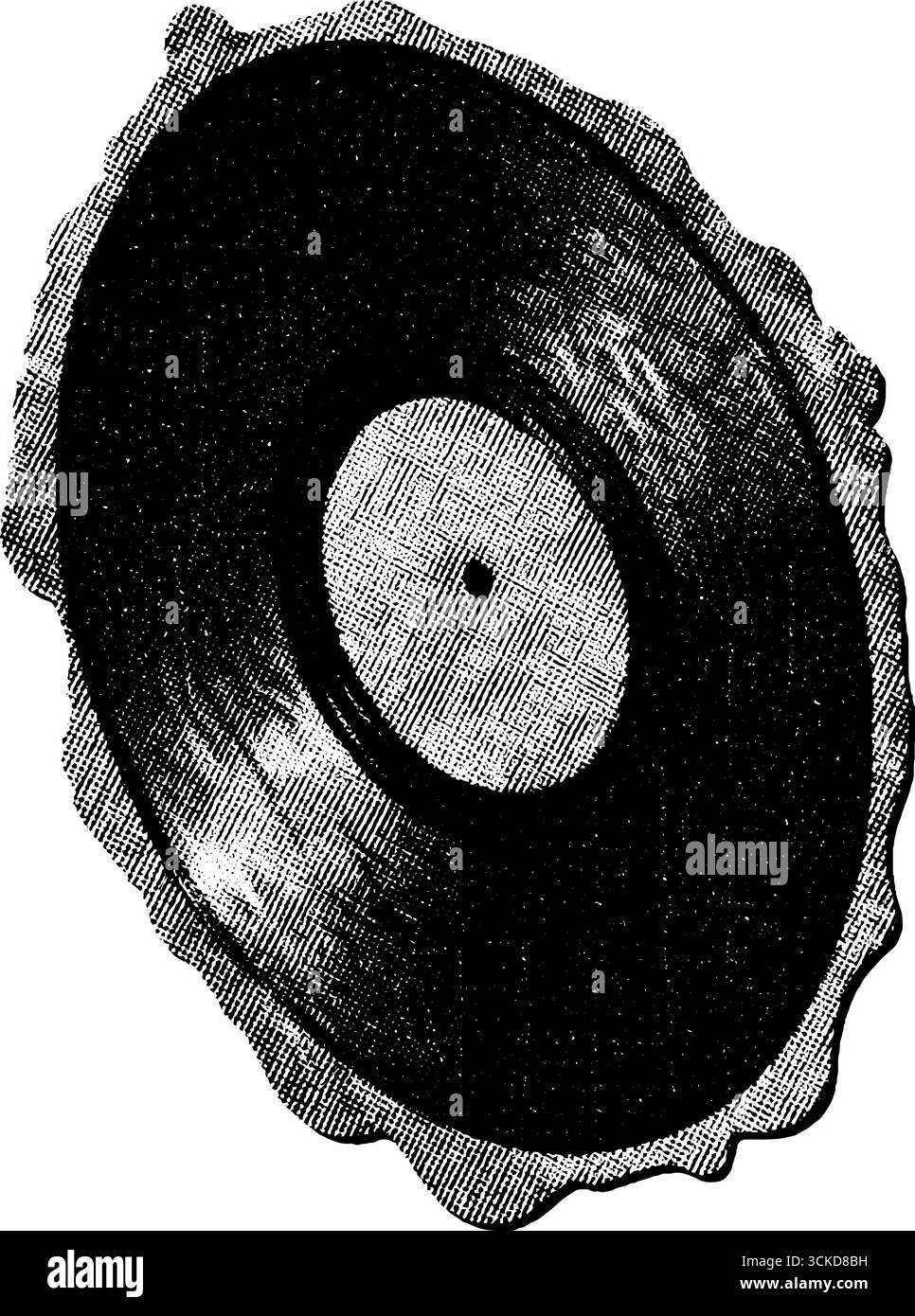 Retro vinyl record halftone drawing for vintage music design Stock ...