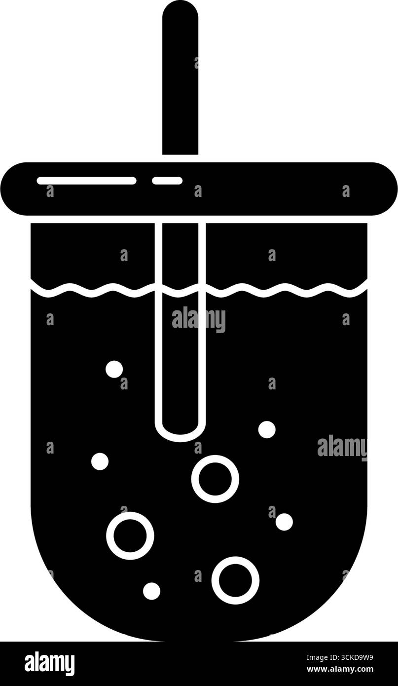 Icon Boba Drink in Silhouette Style Vector Illustration Isolated Design ...