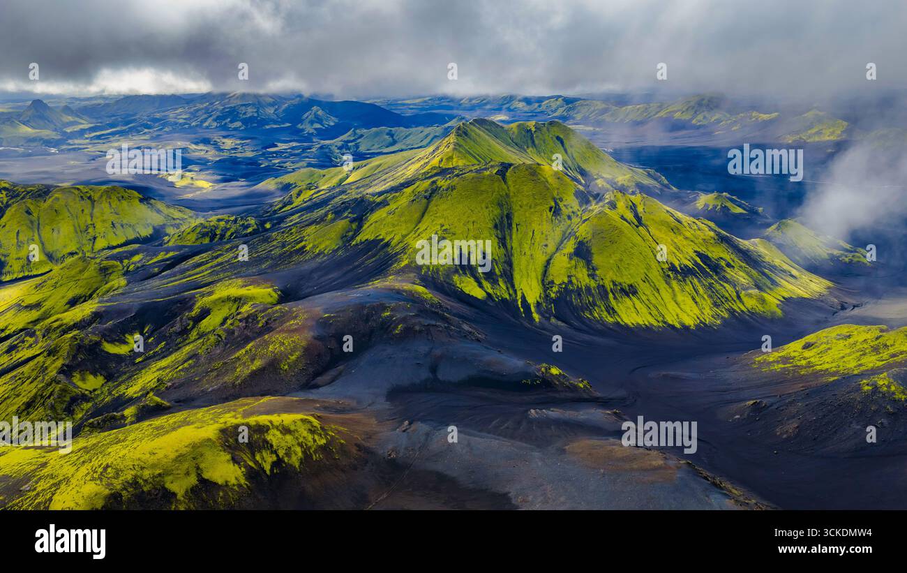 Aerial volcanic ridges craters hi-res stock photography and images - Alamy