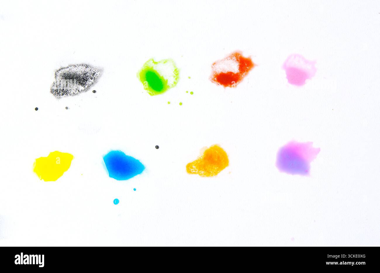 splashes of color on white background, design elements Stock Photo