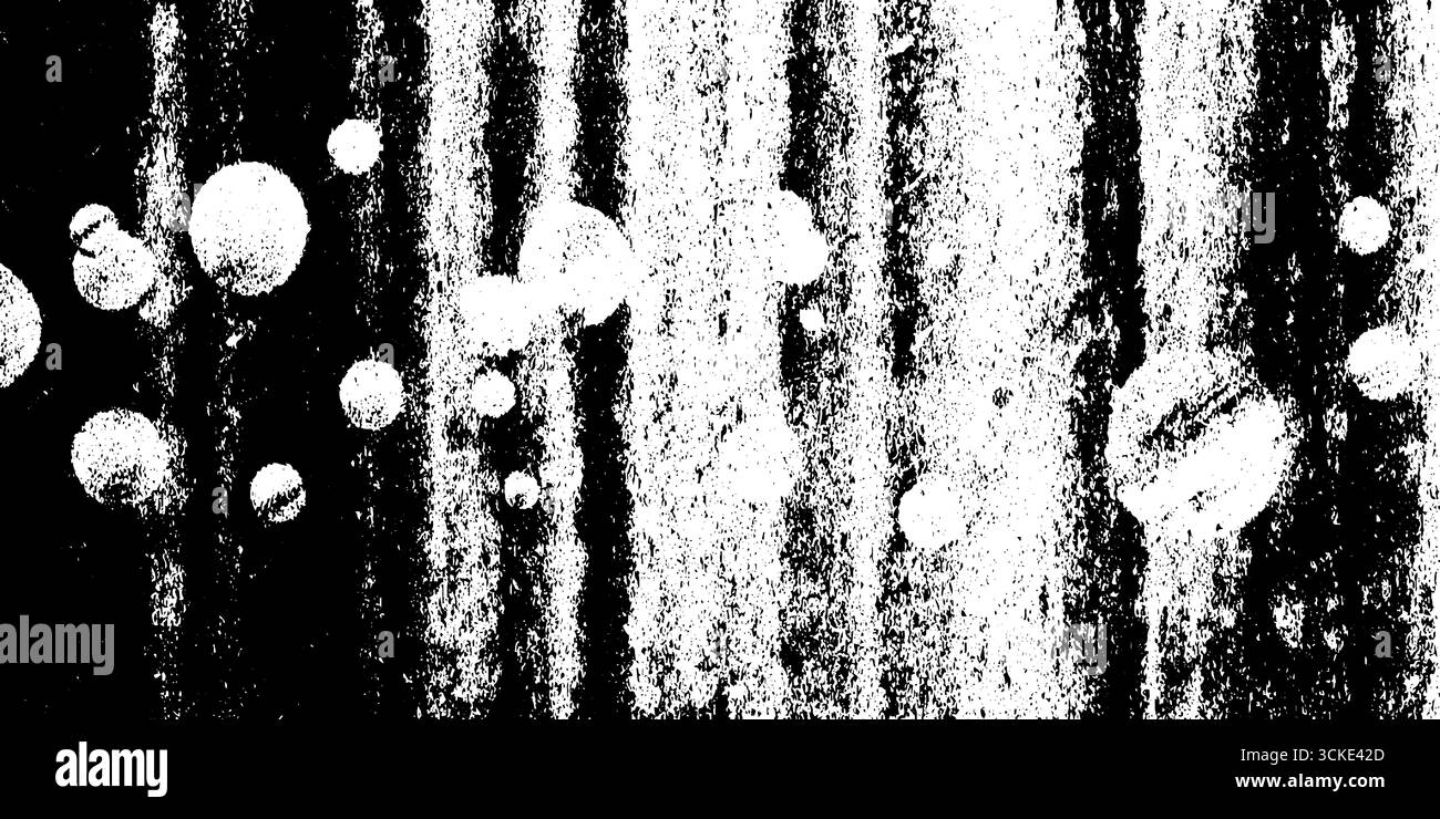 Monochrome ink jet blot pattern with pixel feed streaks and abstract ...