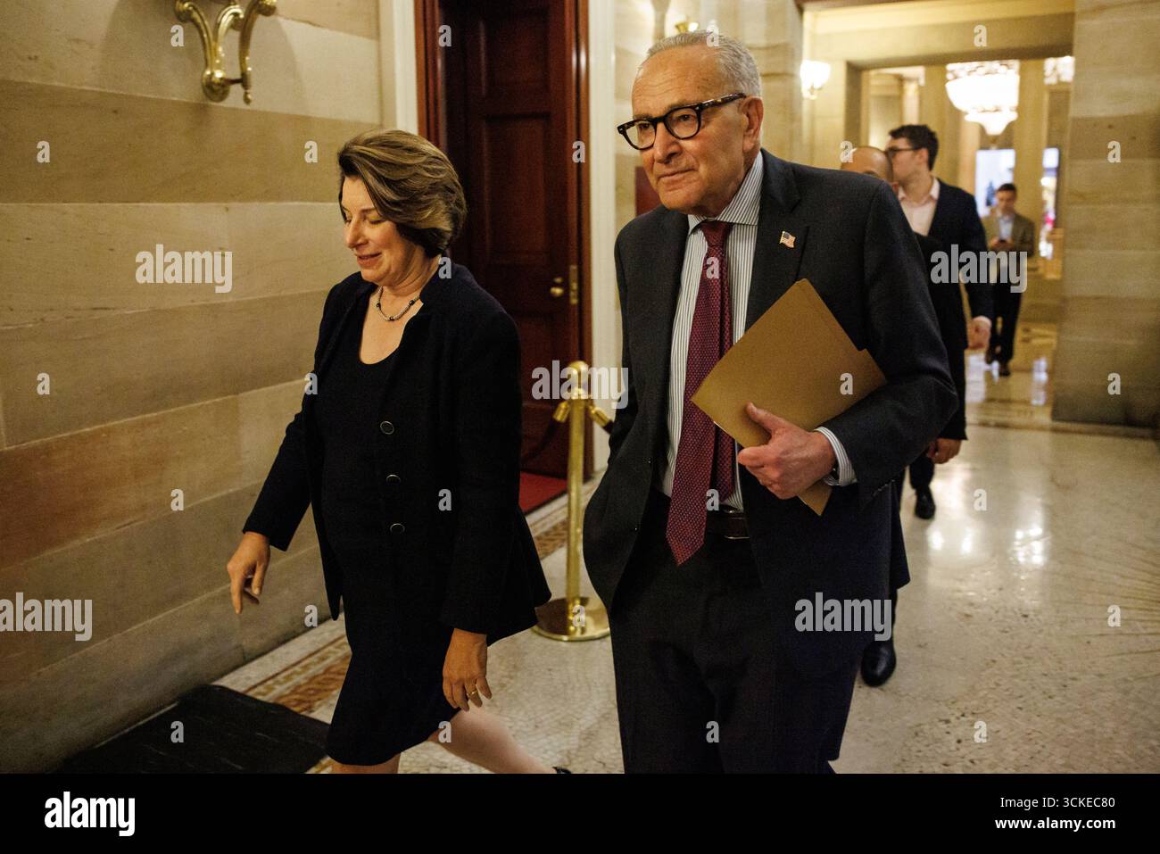 Senate Minority Leader Chuck Schumer (D-NY) and Sen. Amy Klobuchar (D ...