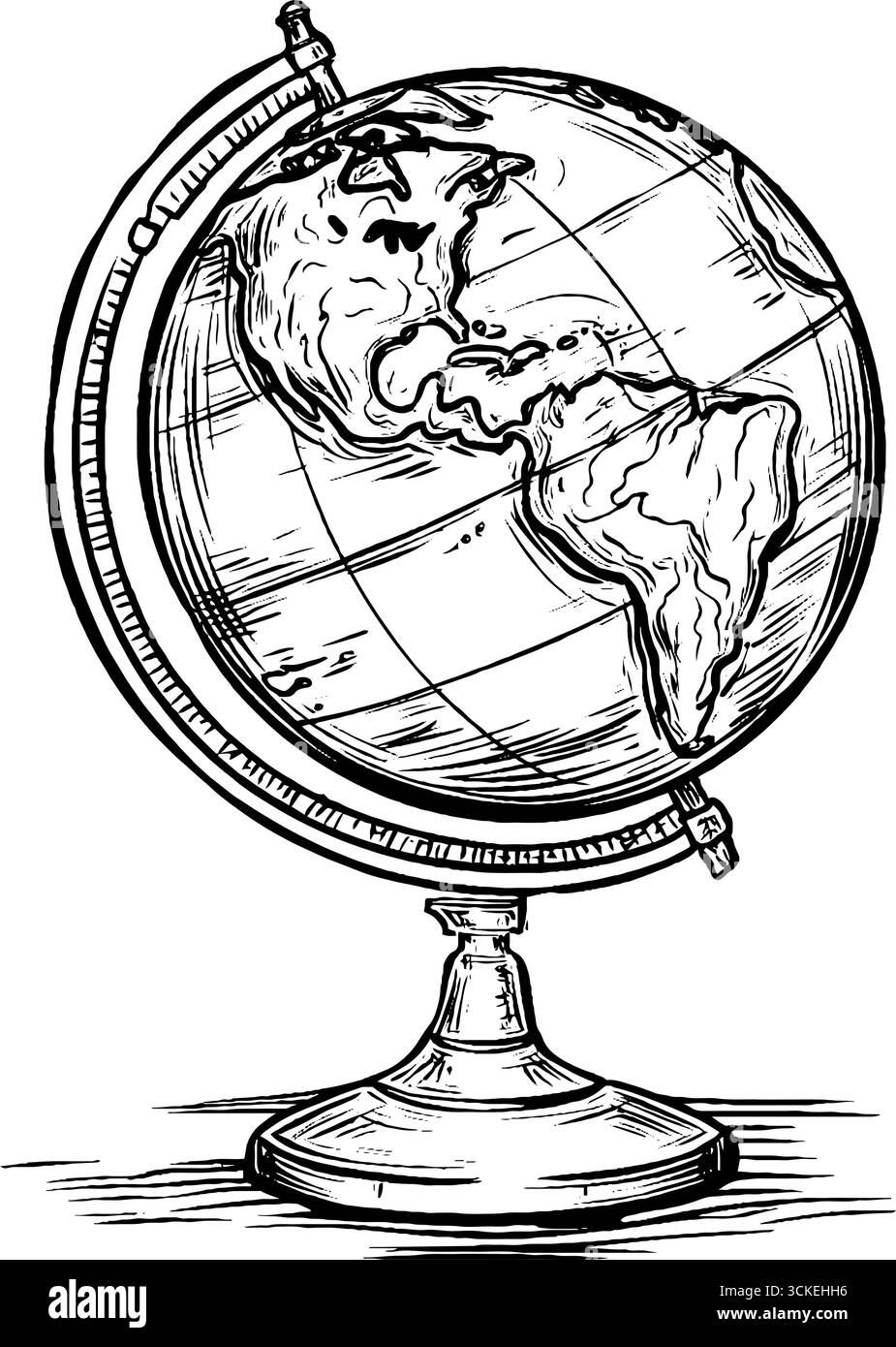 Terrestrial globe antique Stock Vector Images - Alamy