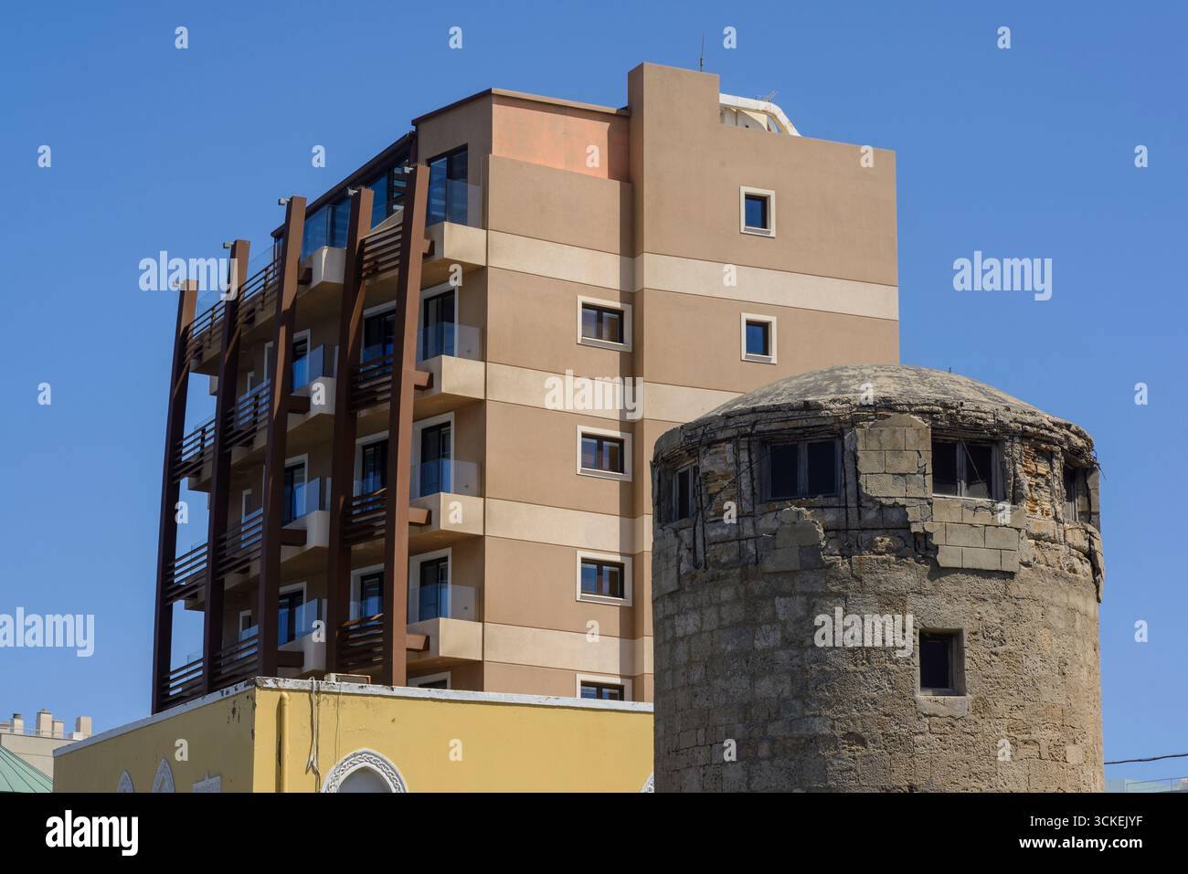 Rodecs Building Mixed buildings in Rhodes Town, Greece Stock Photo - Alamy