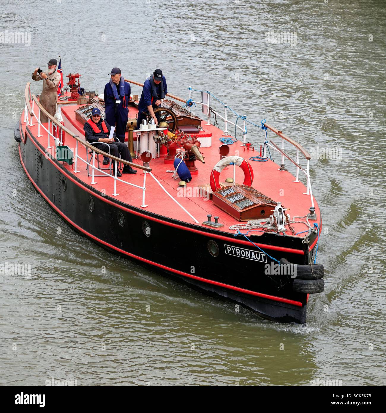 The Pyronaut diesel powered fire-float, near Bristol Bridge, England ...