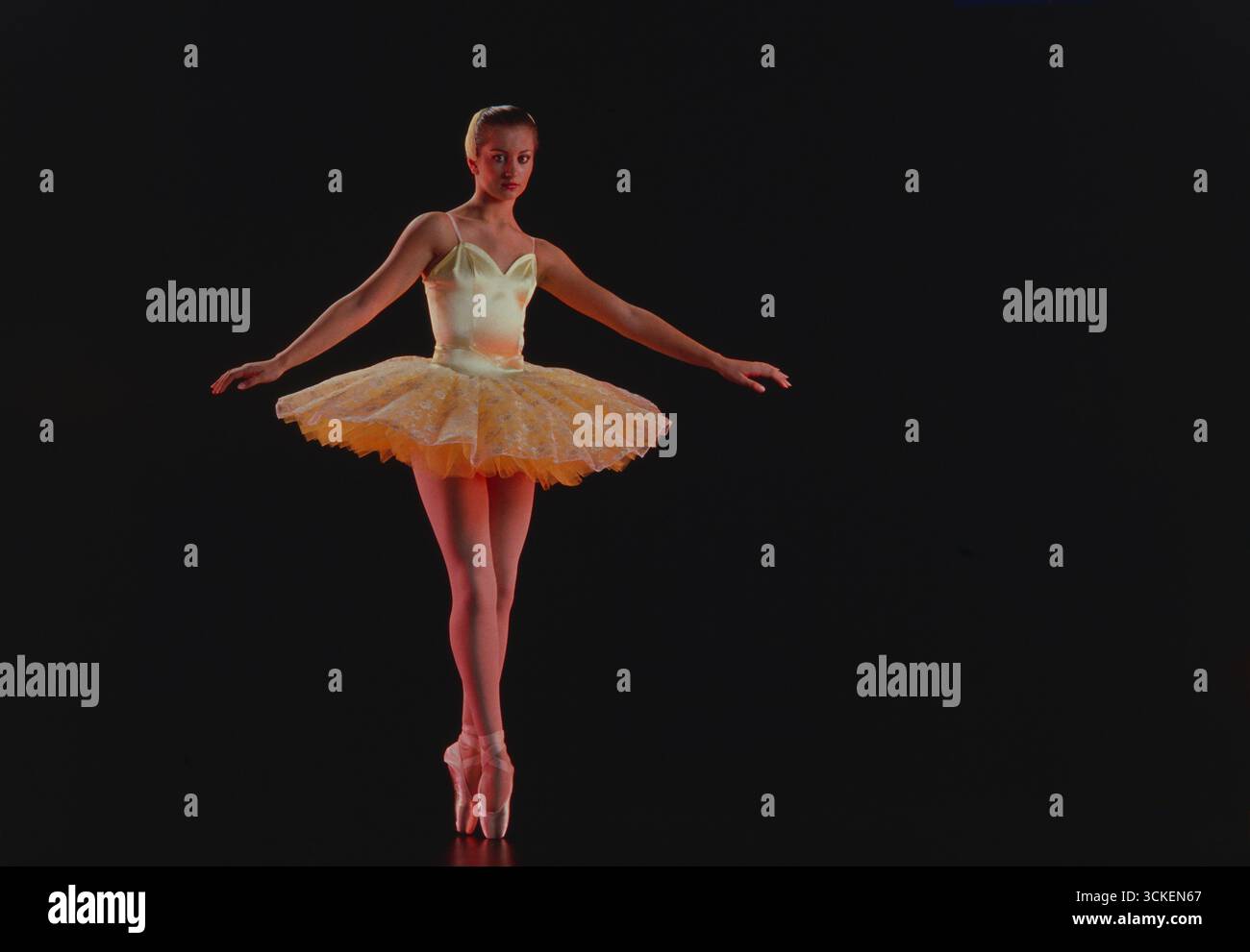 Dance. Ballet. Ballerina en pointe. Stock Photo