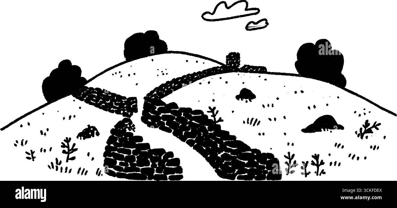 Rolling hills outline Cut Out Stock Images \u0026 Pictures - Alamy, image size:1300x681