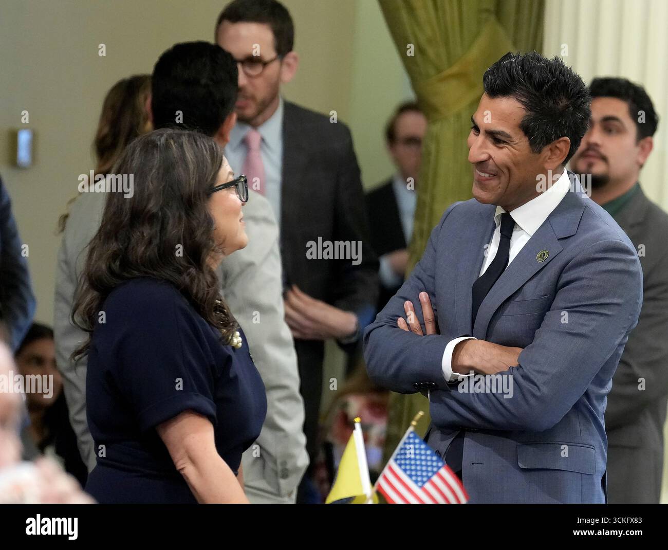Assembly Speaker Robert Rivas talks with Democratic Assembly member ...