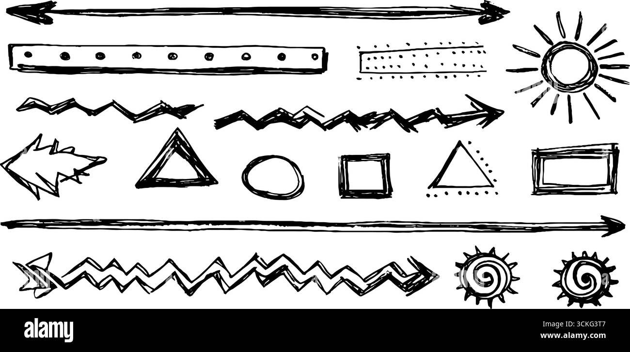 Rectangle Shape Deviders Hand drawn decorative dividers and shapes for creative design projects ...