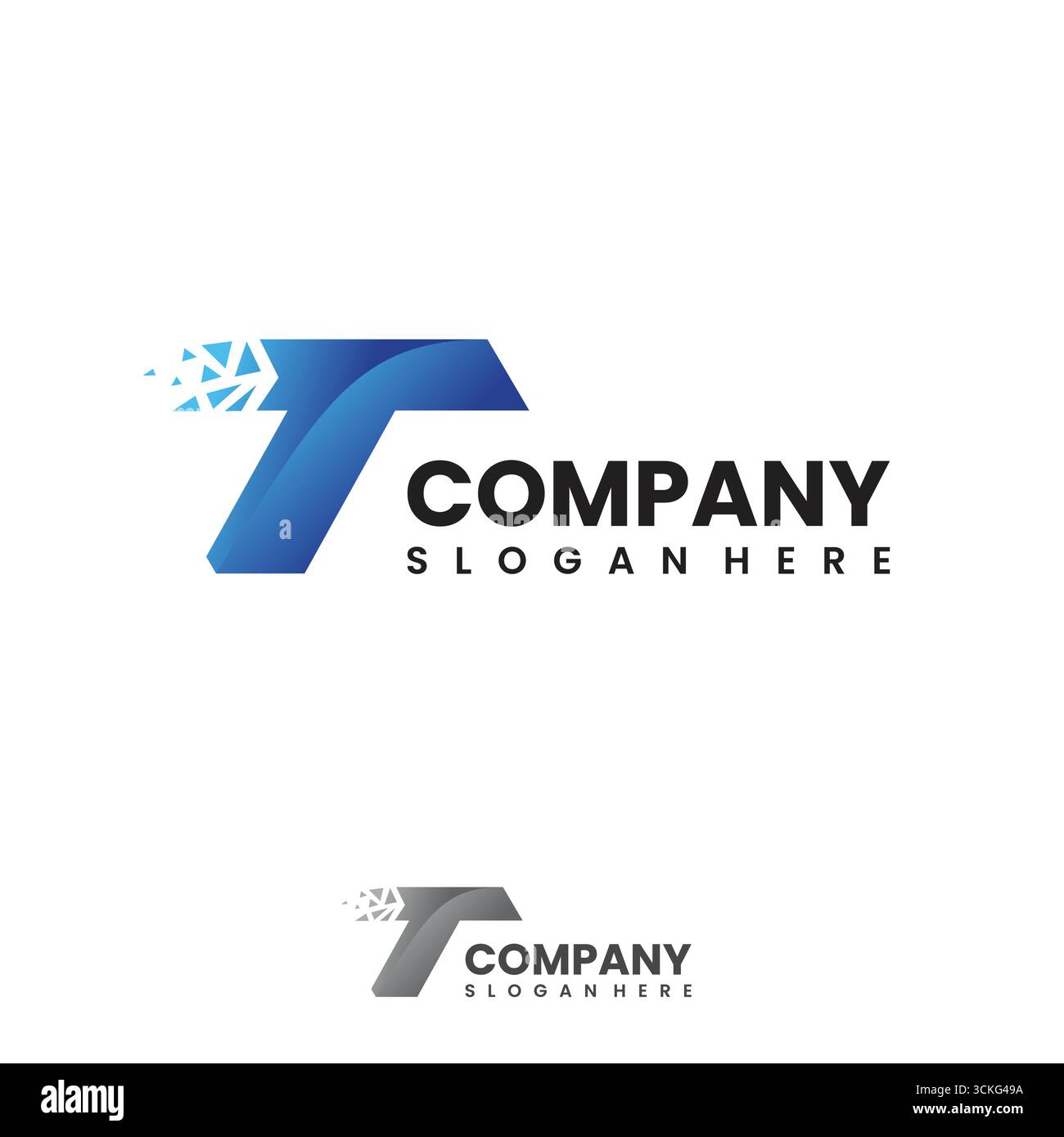 Modern initial Alphabet Letter T tech logo design template. Vector ...
