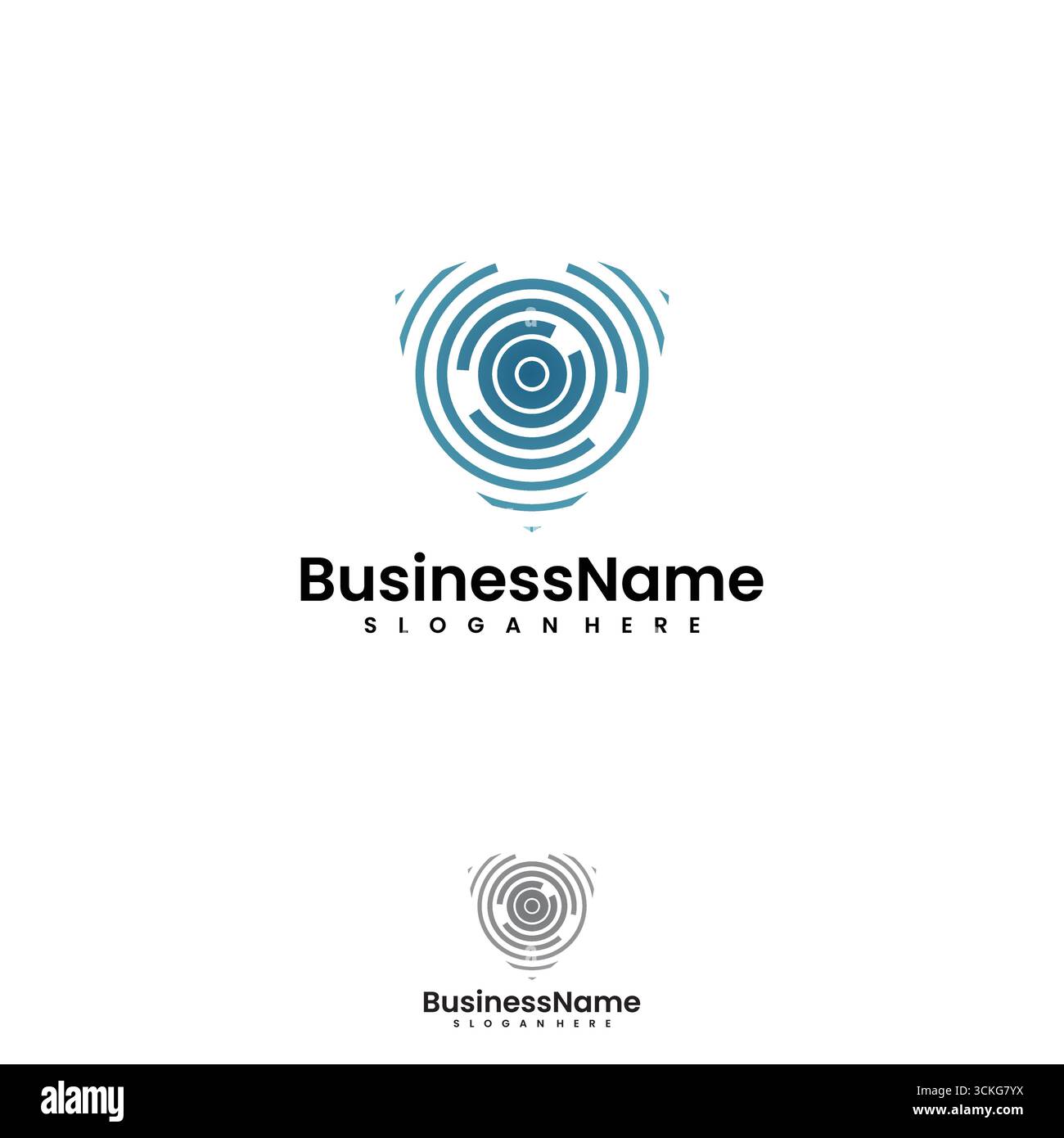 High shield security scanner logo company design template. Vector ...