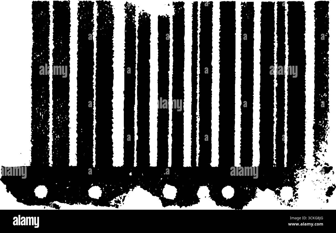 Grungy black and white abstract barcode design for urban art Stock ...