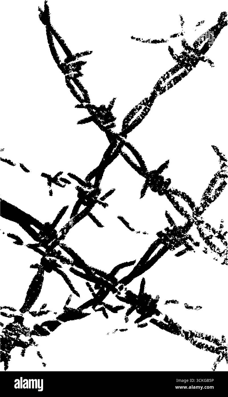 Rustic barbed wire fence Stock Vector Images - Alamy
