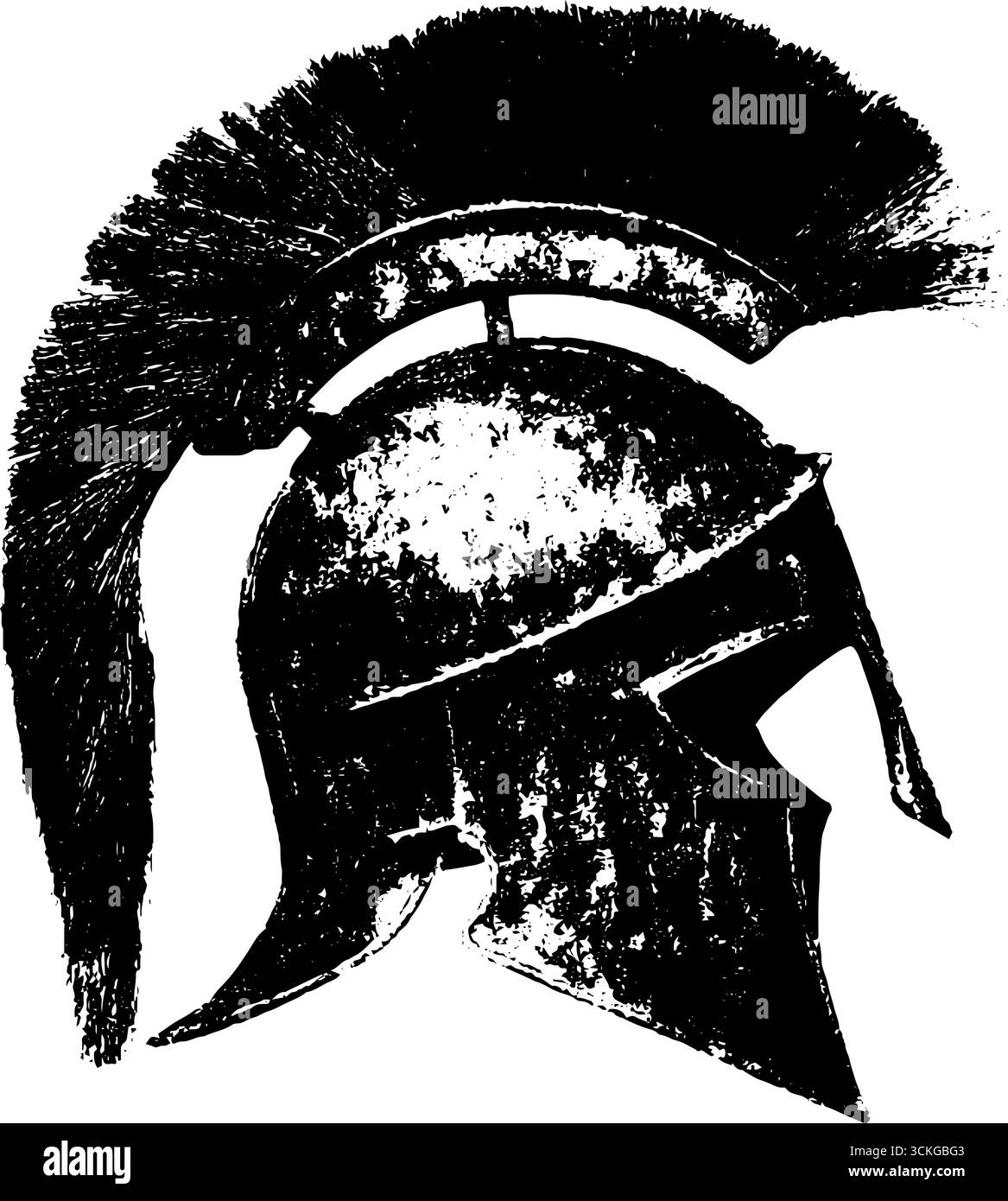 Ancient roman warrior helmet silhouette design for vintage grunge art ...