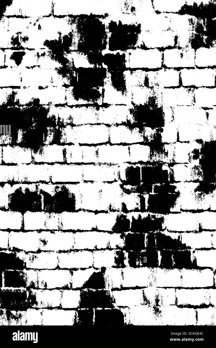 Grunge black and white brick wall texture for urban design Stock Vector ...