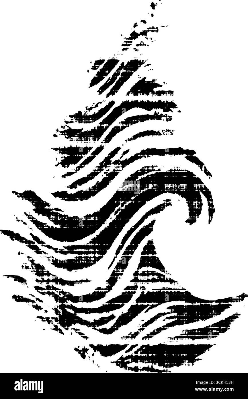 High contrast wave design for urban art and print projects Stock Vector ...