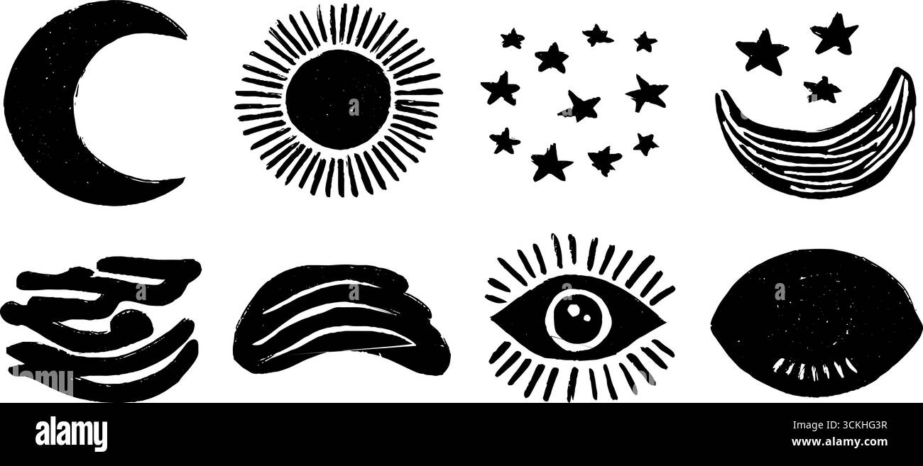 Celestial designs vector sun and moon hi-res stock photography and ...