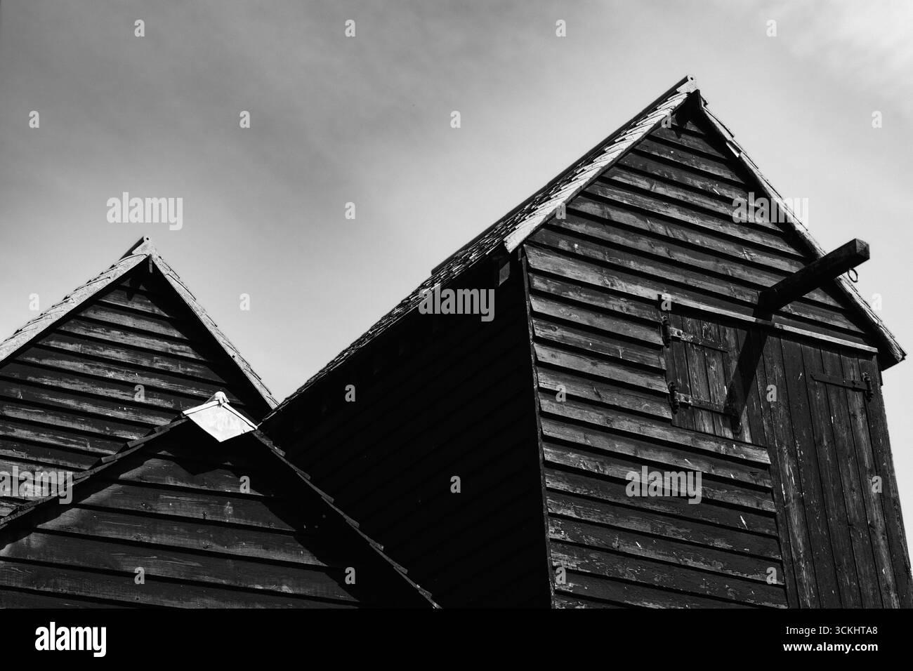 The tops of the historical Hastings Net Shops Stock Photo