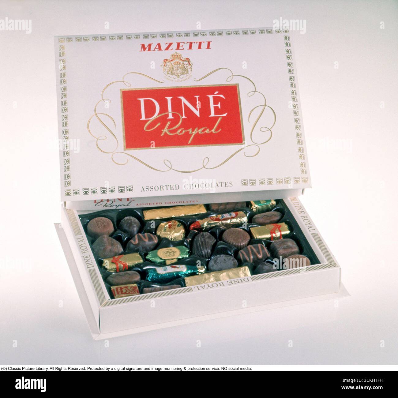 Boxes of chocolate 1960s. A box with assorted chocolates by